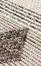 JADE JD 01 GREY  Naturel Kazak Örgü Desenli El Dokuma Örgü Halı