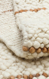 JADE JD 06 NATURAL  Naturel Kazak Örgü Desenli El Dokuma Örgü Halı