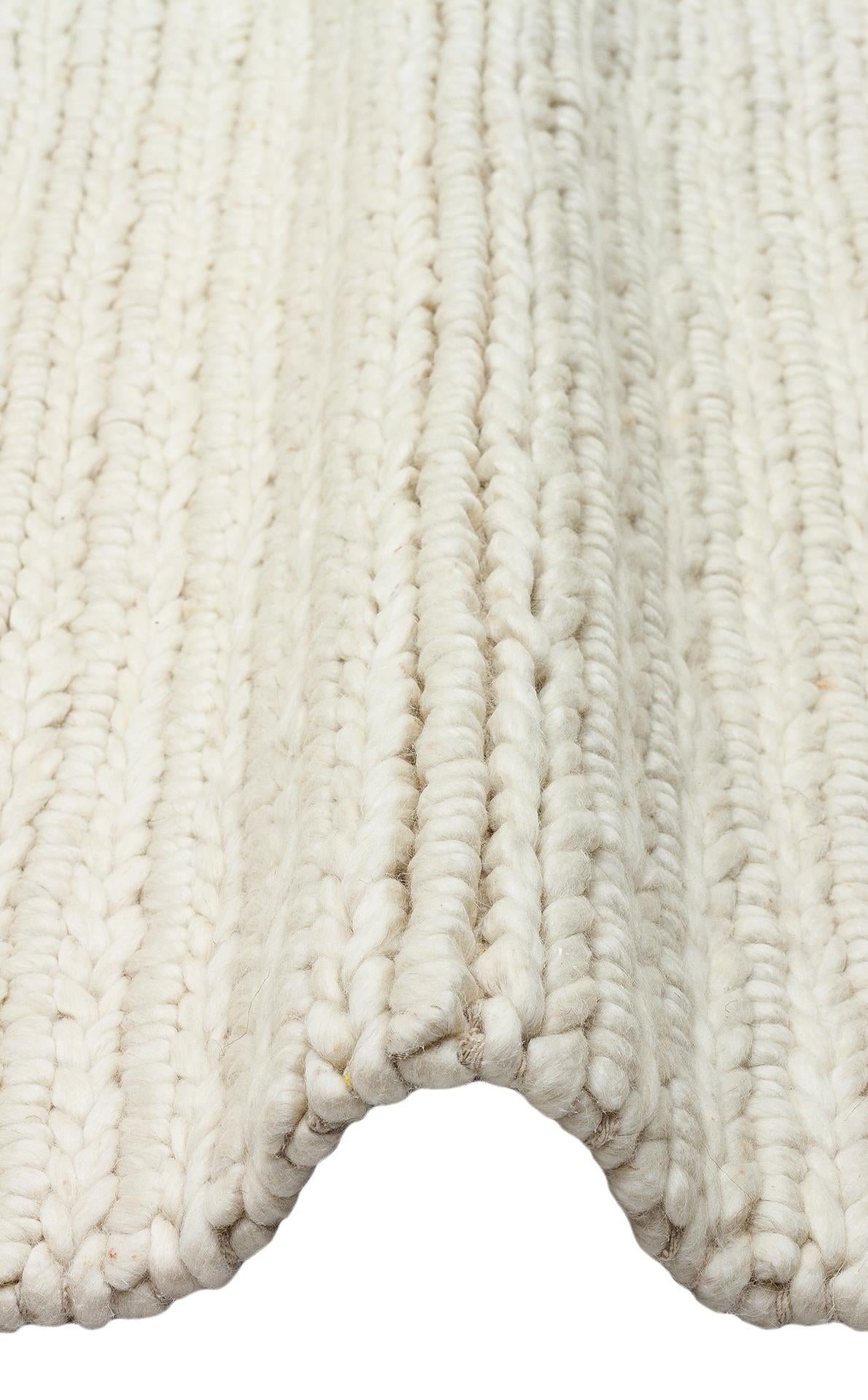 JADE JD 07 WHITE  Naturel Kazak Örgü Desenli El Dokuma Örgü Halı