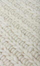 JADE JD 07 WHITE  Naturel Kazak Örgü Desenli El Dokuma Örgü Halı