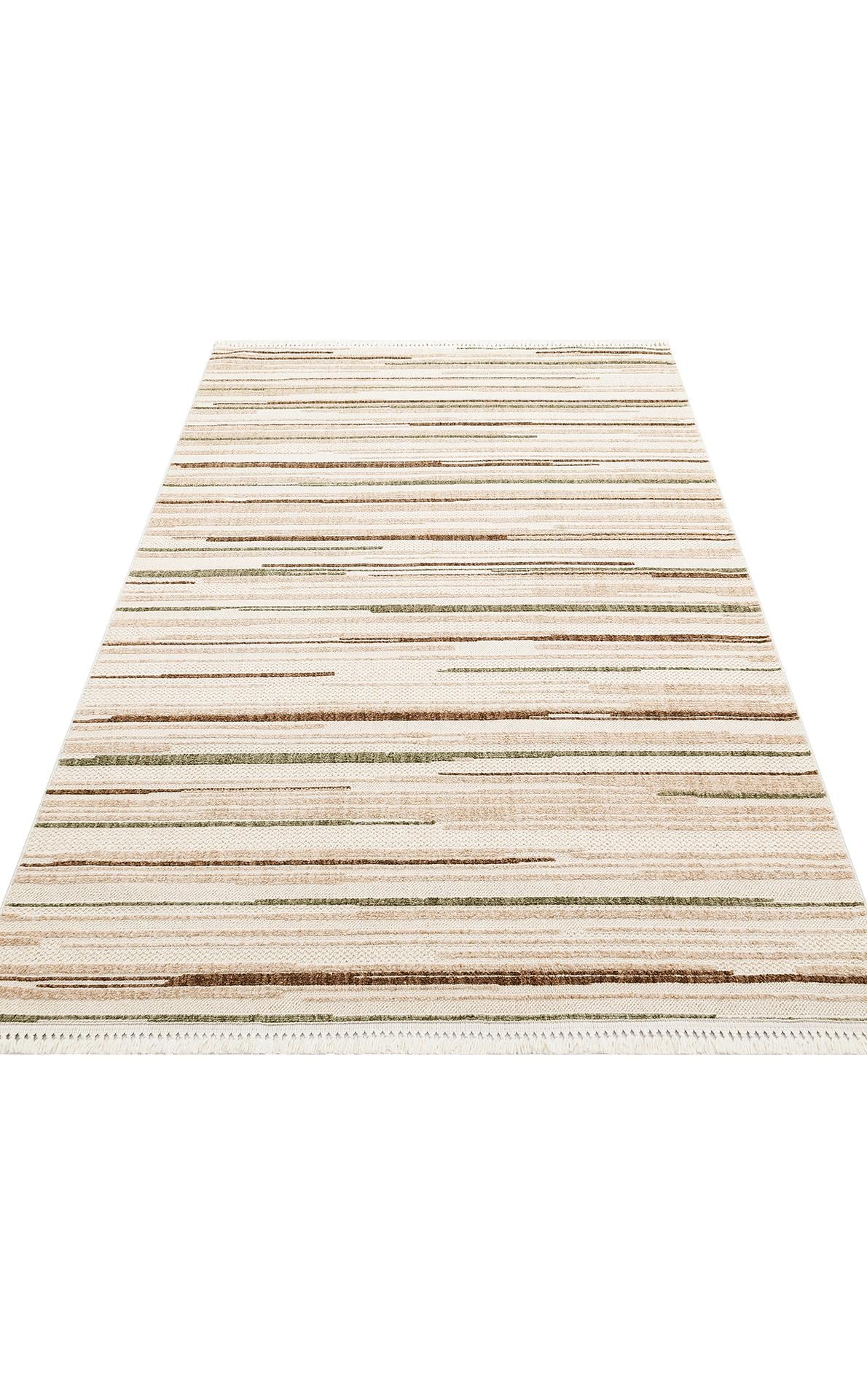 JOY JOY 01 GREEN BROWN  Hav Toz Vermeyen Yumuşak dokulu Modern Makine Halısı