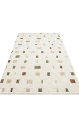 JOY JOY 02 GREEN BEIGE  Hav Toz Vermeyen Yumuşak dokulu Modern Makine Halısı