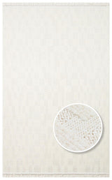 JOY JOY 02 WHITE  Hav Toz Vermeyen Yumuşak dokulu Modern Makine Halısı