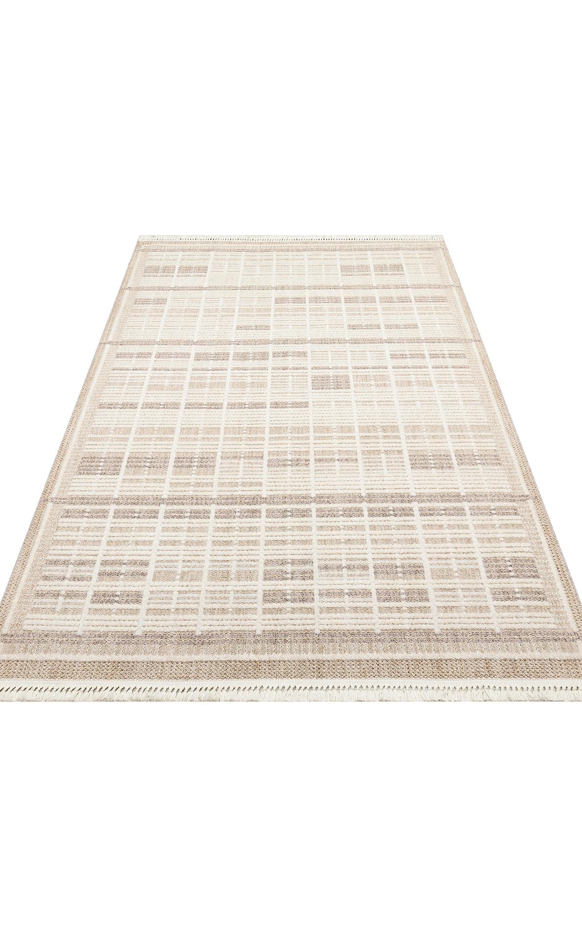 JOY JOY 04 BEIGE GREY  Hav Toz Vermeyen Yumuşak dokulu Modern Makine Halısı