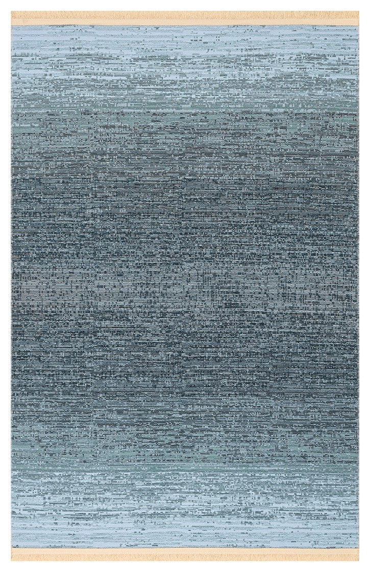 KUTNU KILIM KTN 01 ANTRASIT BLUE Modern Ombre Renk Geçişli Yıkanabilir Çift Taraflı Kilim