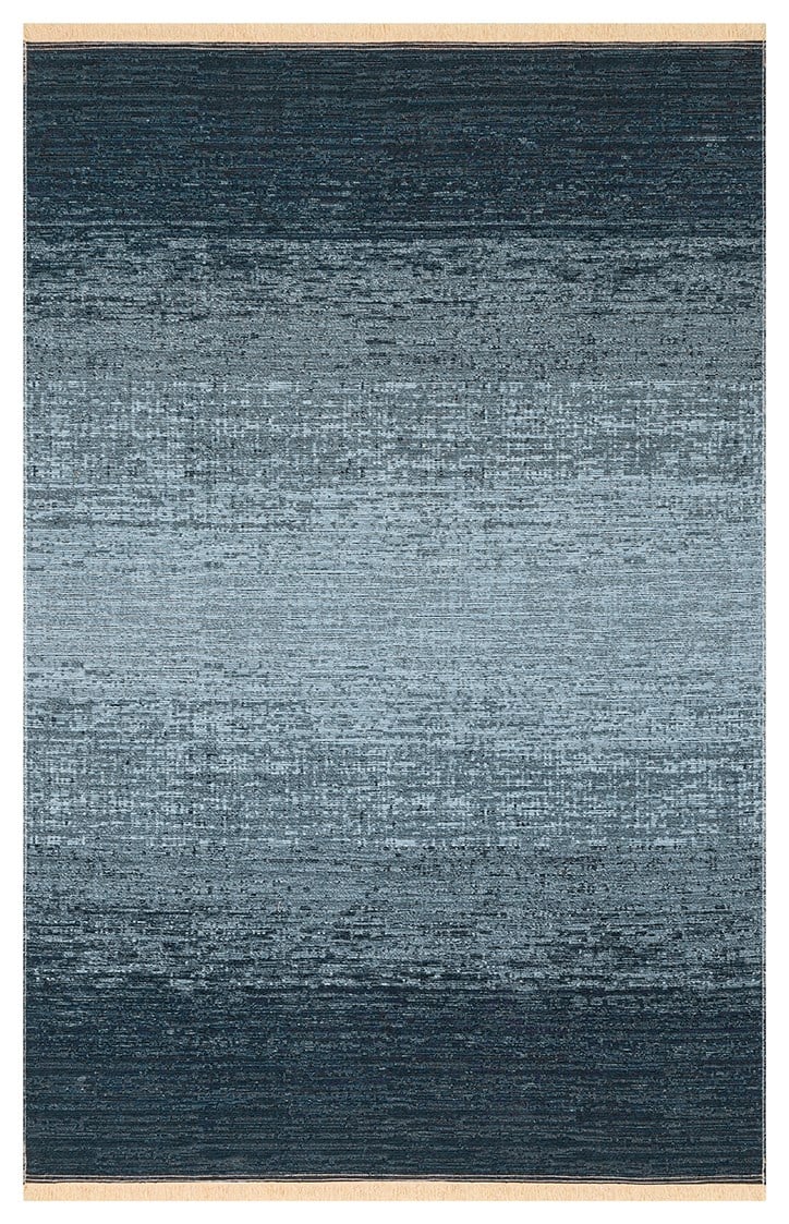 KUTNU KILIM KTN 01 ANTRASIT BLUE Modern Ombre Renk Geçişli Yıkanabilir Çift Taraflı Kilim