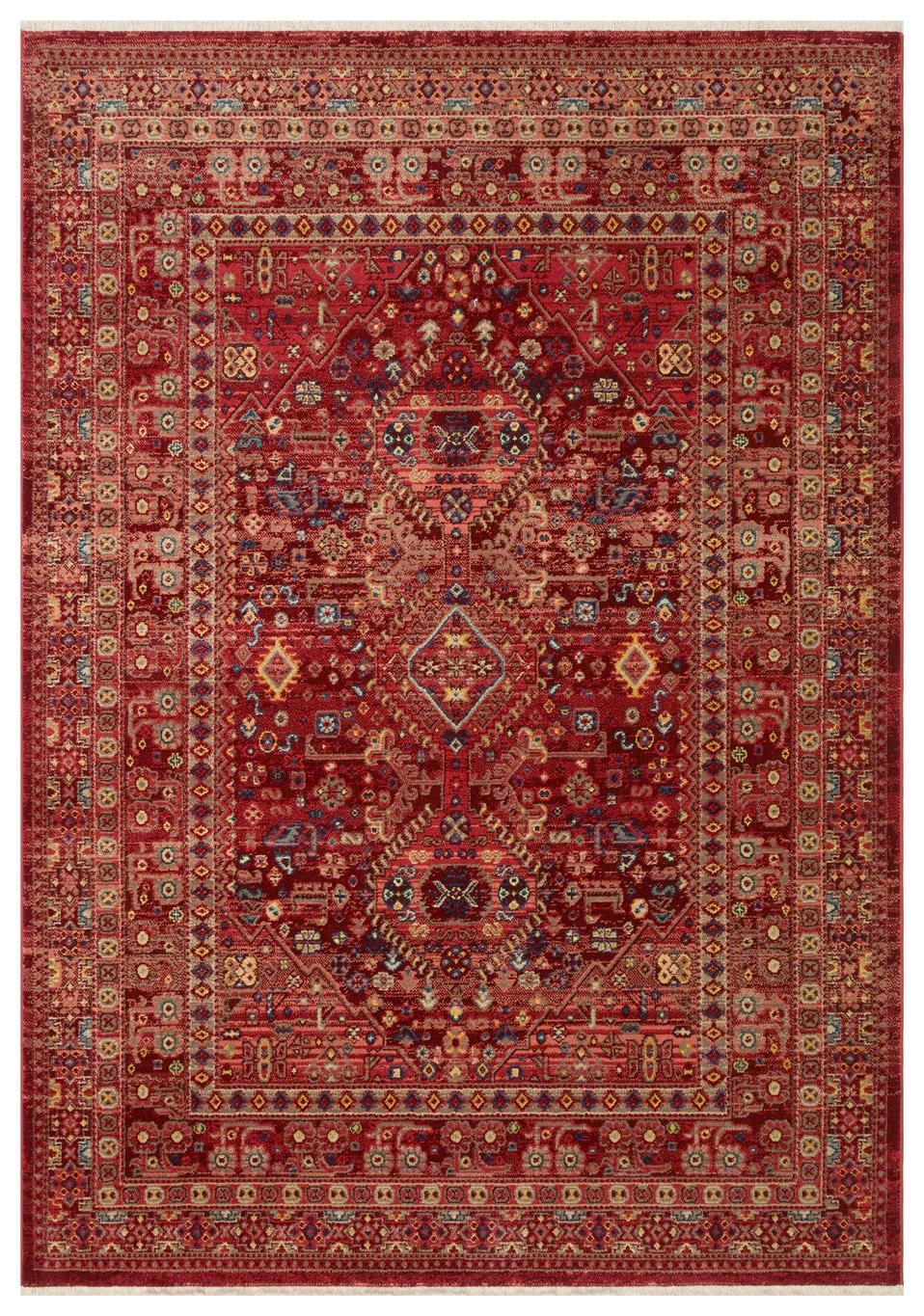 KYBELE KYB 05 RED XW Sıcak Renk Tonlu Otantik Makine Halısı
