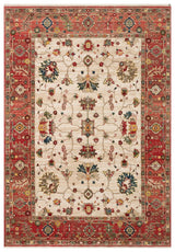 KYBELE KYB 04 CREAM RED XW Sıcak Renk Tonlu Otantik Makine Halısı