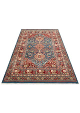 KYBELE KYB 05 NAVY RED XW Sıcak Renk Tonlu Otantik Makine Halısı