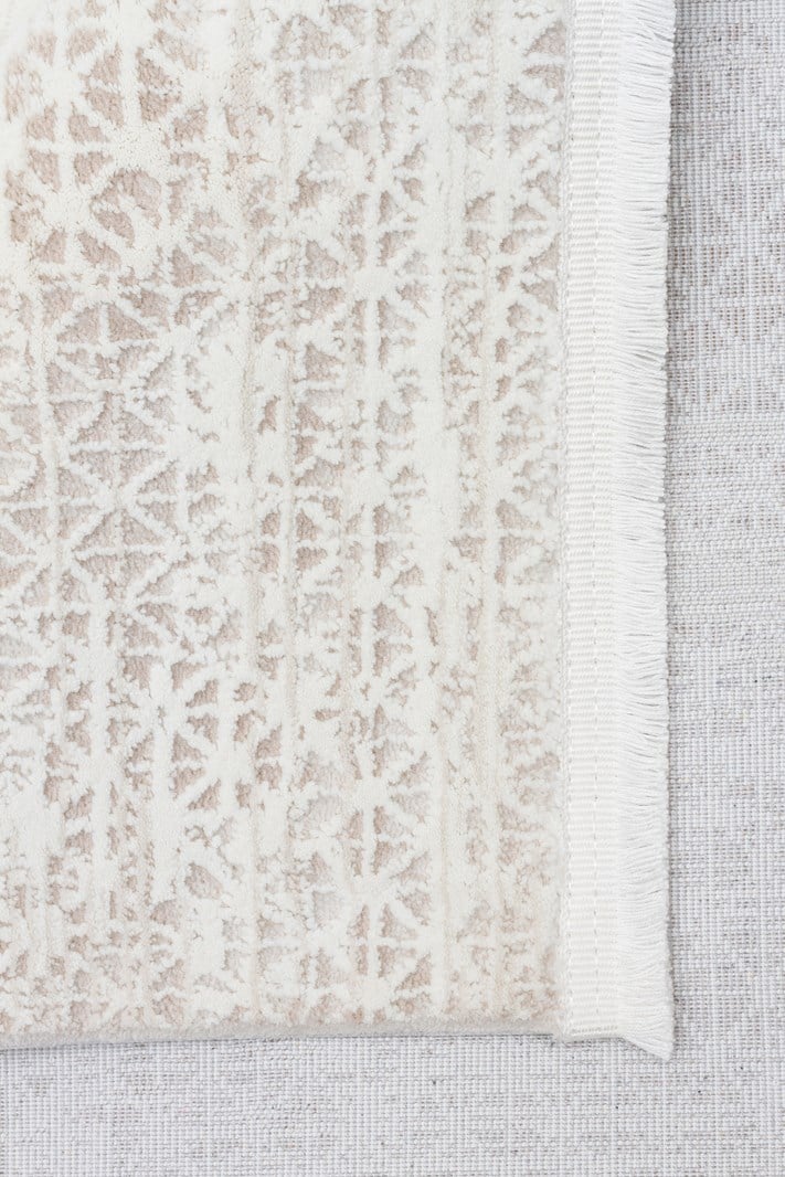 LAGOS XW LGS 23 CREAM BEIGE XW  Hav Toz Vermez Eskitme Desenli Modern Makine Halısı