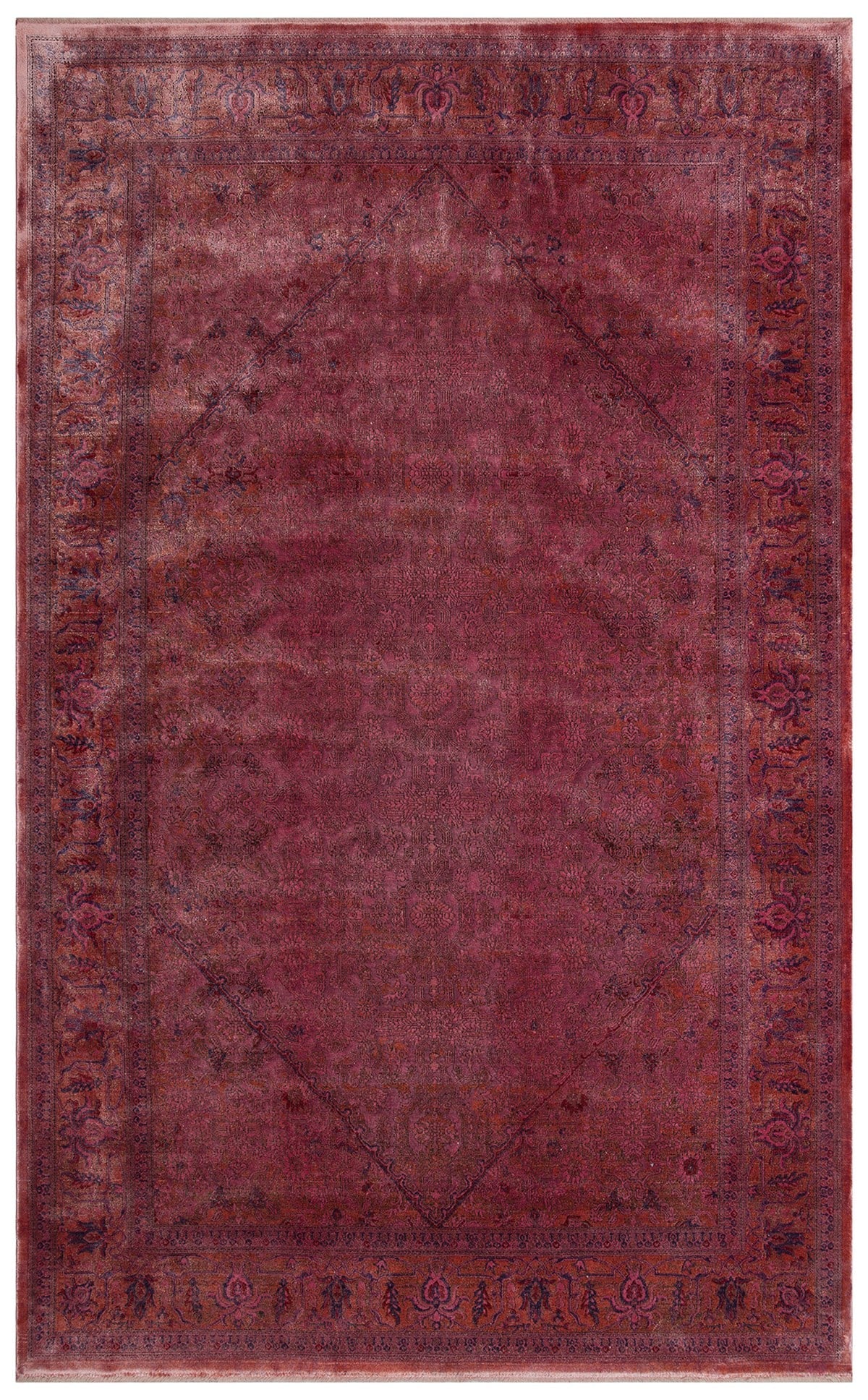LAHOR LHR 02 FUSCHIA  Özel Boyama İşlemi İle Üretilen Yüksek Alçak Dokuya Sahip Zengin Renkli Şık Salon Halısı