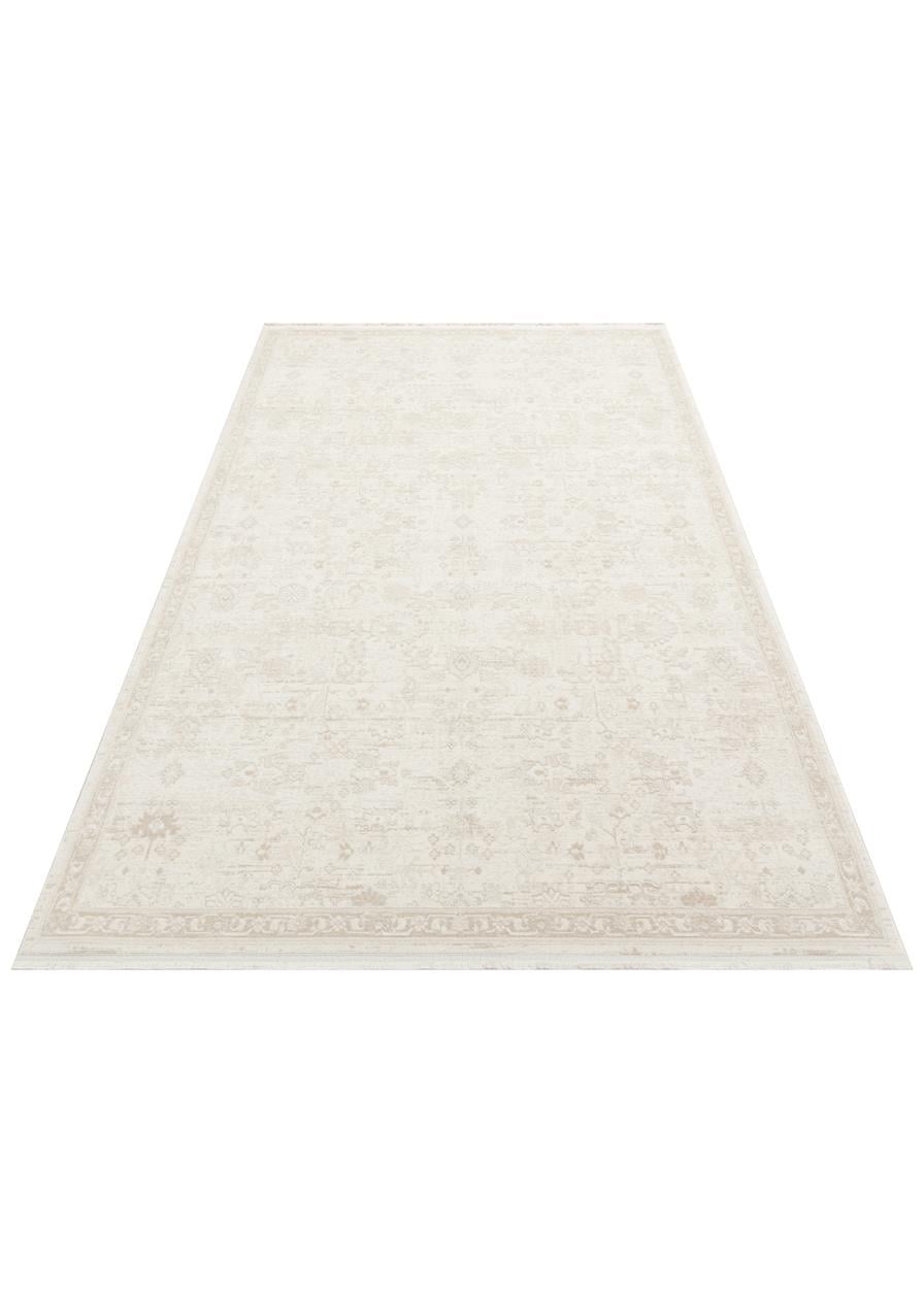 LEONA LNA 05 CREAM  Yumuşak Tuşeli Hav Toz Vermez Modern Makine Halısı