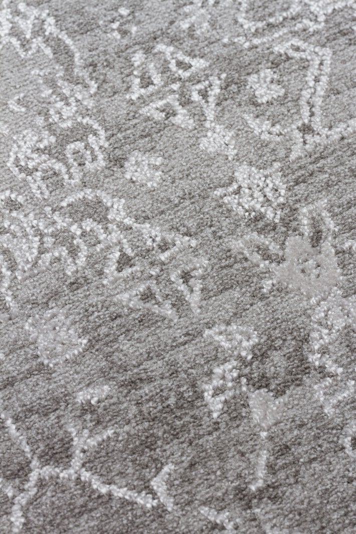 LEONA LNA 07 GREY  Yumuşak Tuşeli Hav Toz Vermez Modern Makine Halısı