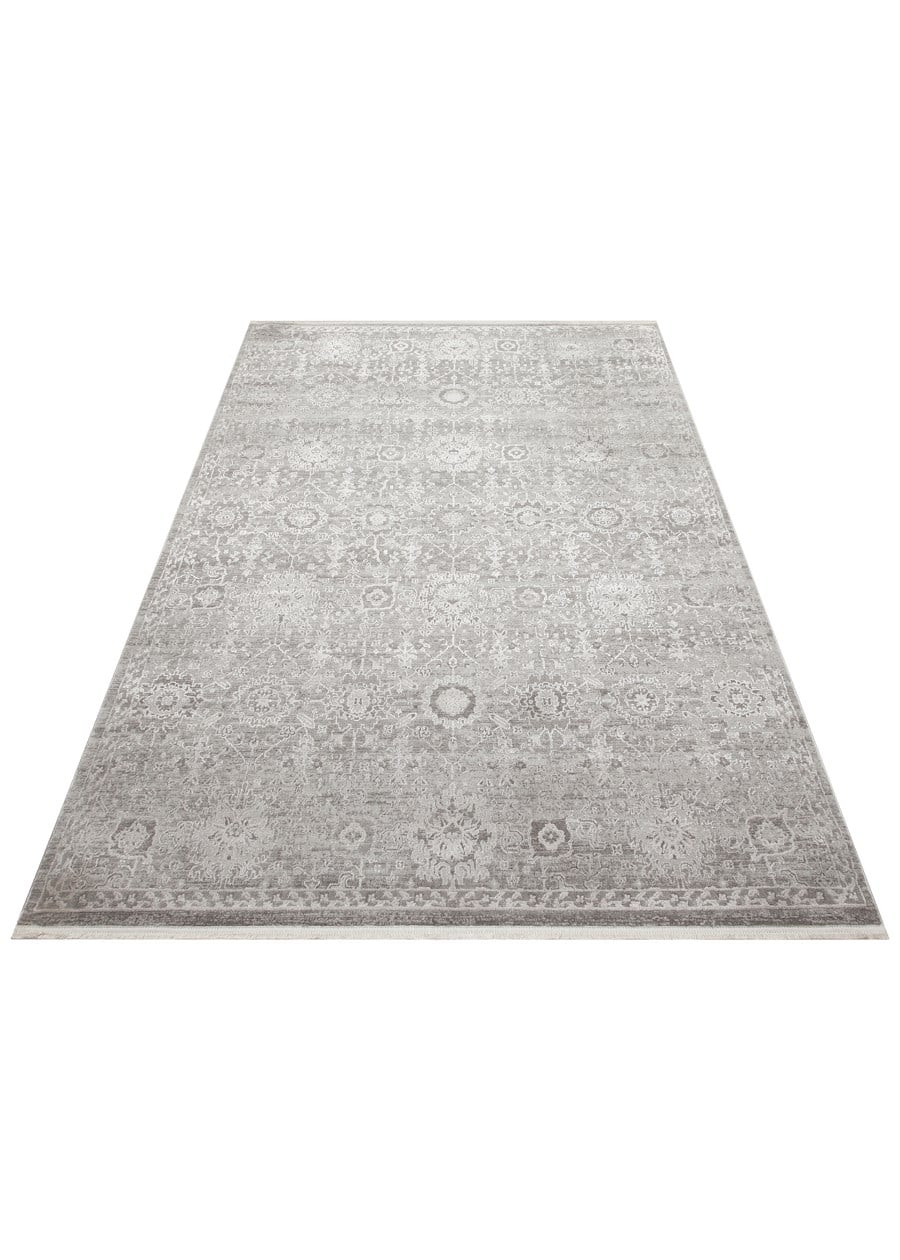 LEONA LNA 07 GREY  Yumuşak Tuşeli Hav Toz Vermez Modern Makine Halısı