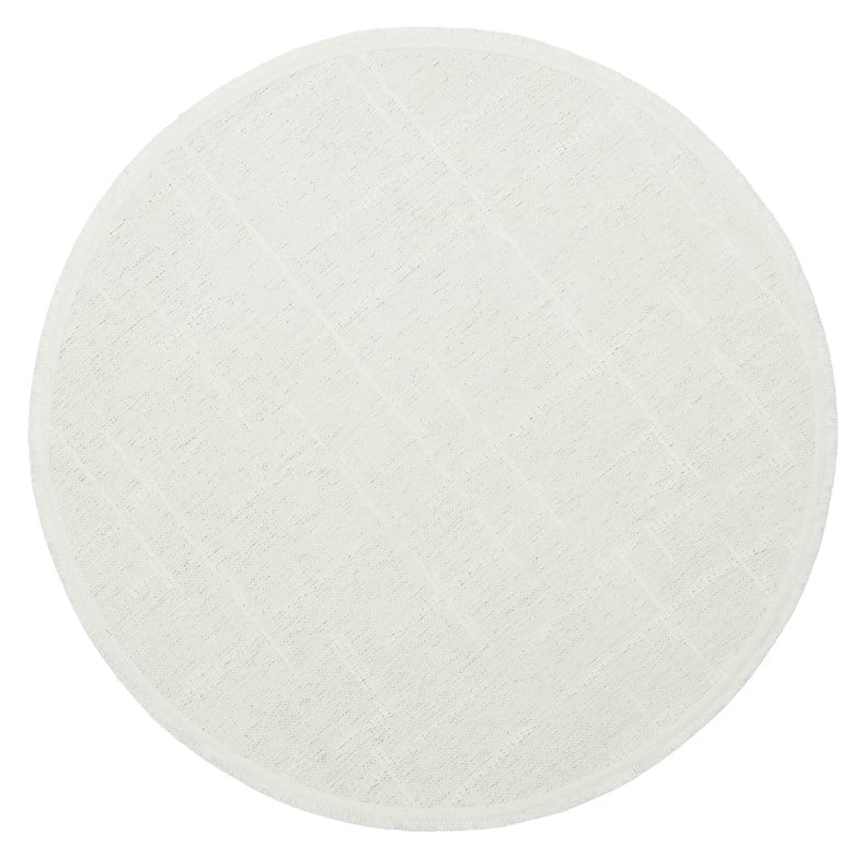 LIZA KILIM LIZ 02 WHITE Q  Hav Toz Vermez Kaymaz Tabanlı Yıkanabilir Düz Renk Kilim