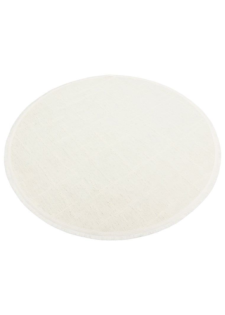 LIZA KILIM LIZ 02 WHITE Q  Hav Toz Vermez Kaymaz Tabanlı Yıkanabilir Düz Renk Kilim