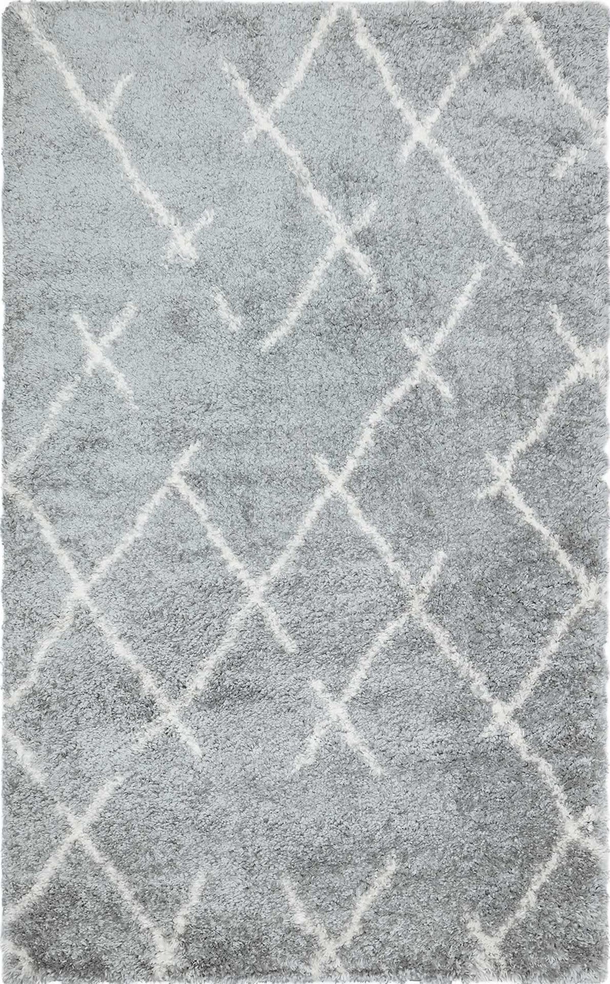 LOFT LF 01 GREY CREAM  Hav Toz Vermez Yumuşak Dokulu Etnik Desenli Uzun Tüylü Pofuduk Shaggy Halı