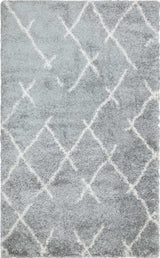 LOFT LF 01 GREY CREAM  Hav Toz Vermez Yumuşak Dokulu Etnik Desenli Uzun Tüylü Pofuduk Shaggy Halı