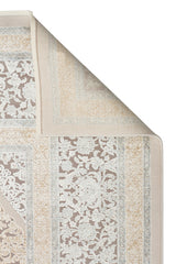 MAHAL MHL 08 CREAM GREY  Klasik Desenli Yüksek Kalite Sık Dokuma Salon Halısı
