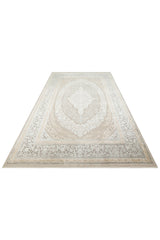 MAHAL MHL 08 CREAM GREY  Klasik Desenli Yüksek Kalite Sık Dokuma Salon Halısı