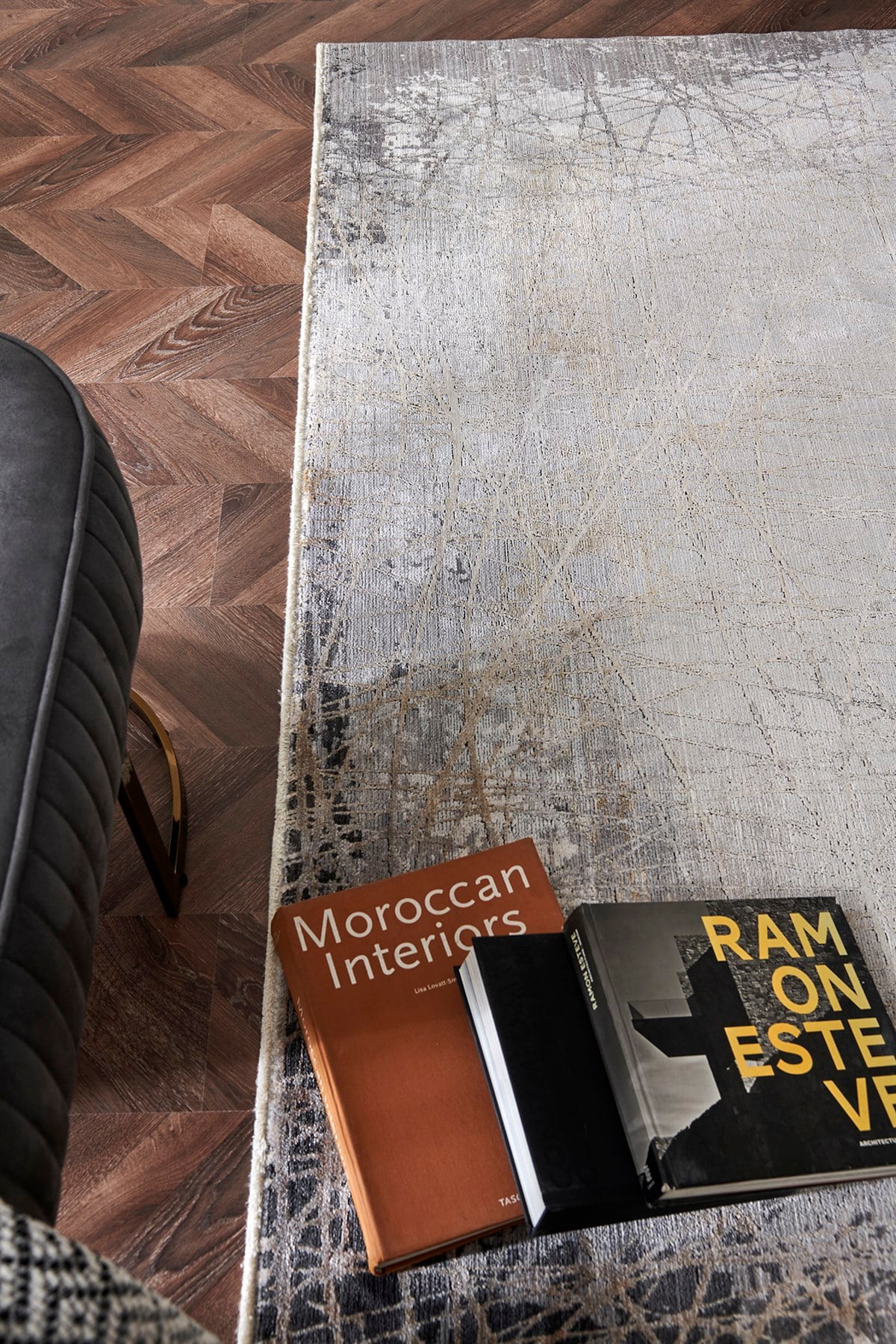MAHAL MHL 09 GREY GOLD  Modern Desenli Yüksek Kalite Sık Dokuma Salon Halısı