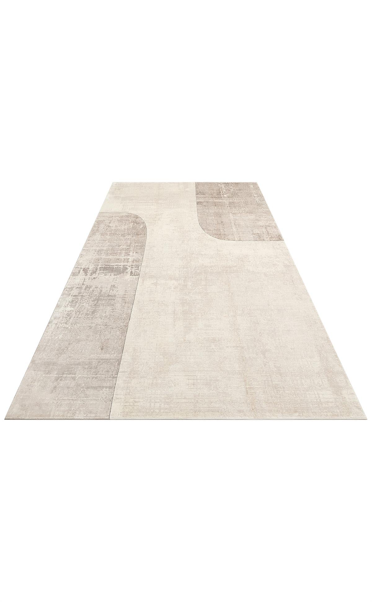 MERANO MRN 01 CREAM GREY  Geometrik Desenli Yüksek Kalite Sık Dokuma Salon Halısı