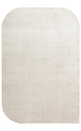MERANO MRN 03 CREAM GREY  Geometrik Desenli Yüksek Kalite Sık Dokuma Salon Halısı