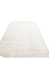 MERANO MRN 03 CREAM GREY  Geometrik Desenli Yüksek Kalite Sık Dokuma Salon Halısı