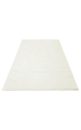 MISSORI MSR 01 WHITE  Hav Toz Vermez Sade Desenli Yumuşak Dokulu Modern Makine Halısı