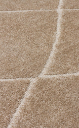 MISSORI MSR 03 BEIGE  Hav Toz Vermez Sade Desenli Yumuşak Dokulu Modern Makine Halısı