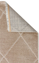 MISSORI MSR 03 BEIGE  Hav Toz Vermez Sade Desenli Yumuşak Dokulu Modern Makine Halısı