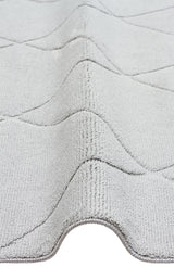 MISSORI MSR 03 GREY  Hav Toz Vermez Sade Desenli Yumuşak Dokulu Modern Makine Halısı