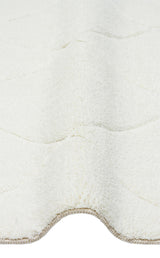 MISSORI MSR 03 WHITE  Hav Toz Vermez Sade Desenli Yumuşak Dokulu Modern Makine Halısı