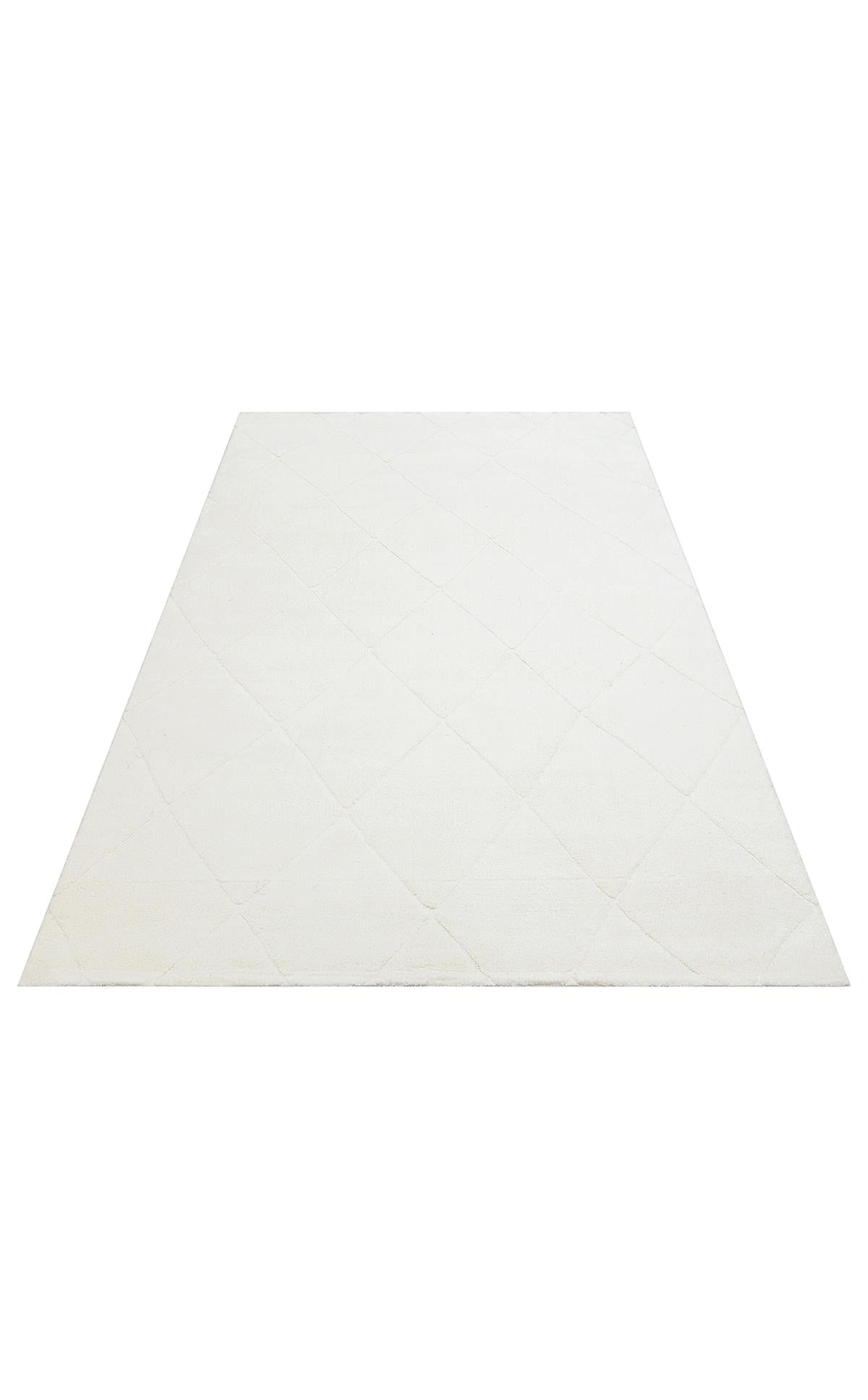 MISSORI MSR 03 WHITE  Hav Toz Vermez Sade Desenli Yumuşak Dokulu Modern Makine Halısı
