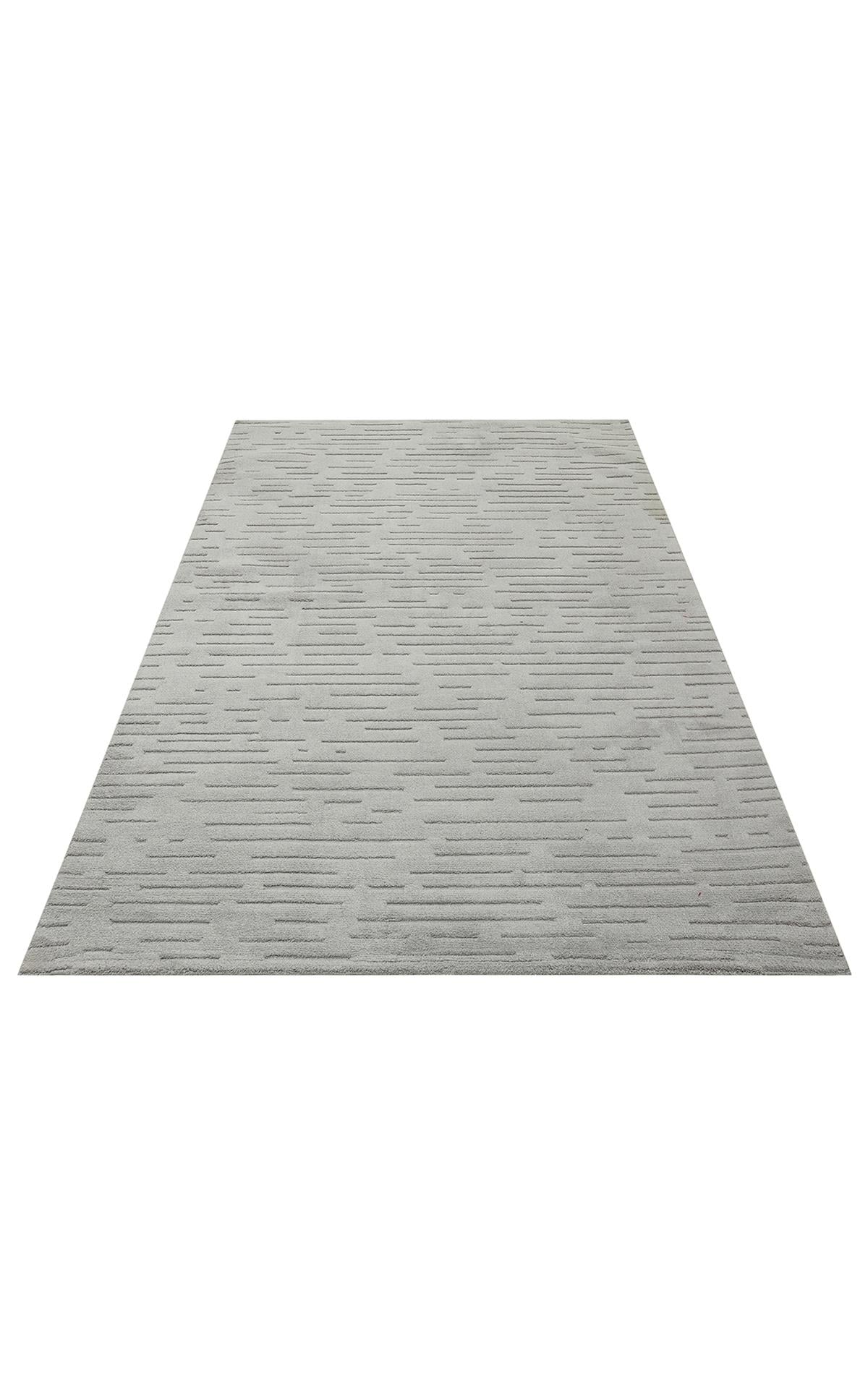MISSORI MSR 05 GREY  Hav Toz Vermez Sade Desenli Yumuşak Dokulu Modern Makine Halısı
