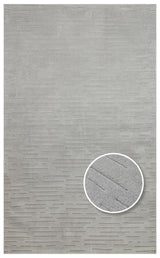 MISSORI MSR 05 GREY  Hav Toz Vermez Sade Desenli Yumuşak Dokulu Modern Makine Halısı
