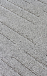 MISSORI MSR 05 GREY  Hav Toz Vermez Sade Desenli Yumuşak Dokulu Modern Makine Halısı