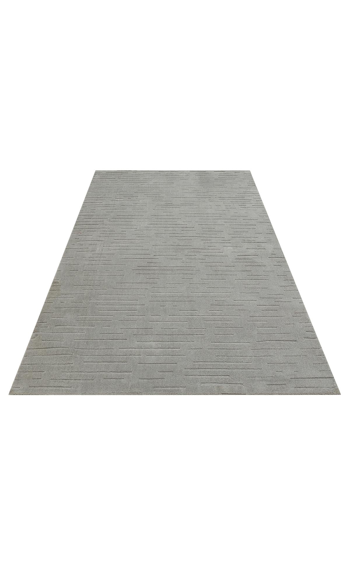 MISSORI MSR 05 GREY  Hav Toz Vermez Sade Desenli Yumuşak Dokulu Modern Makine Halısı