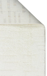 MISSORI MSR 05 WHITE  Hav Toz Vermez Sade Desenli Yumuşak Dokulu Modern Makine Halısı