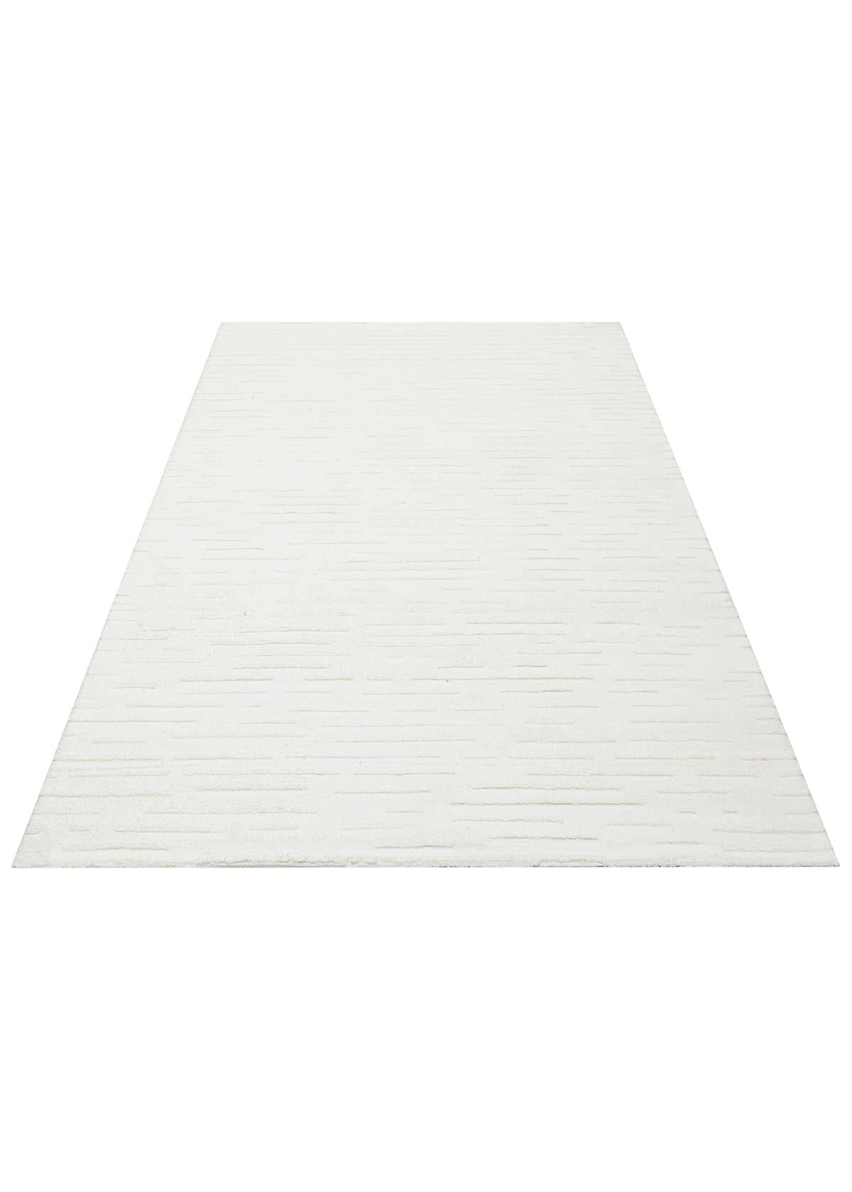 MISSORI MSR 05 WHITE  Hav Toz Vermez Sade Desenli Yumuşak Dokulu Modern Makine Halısı