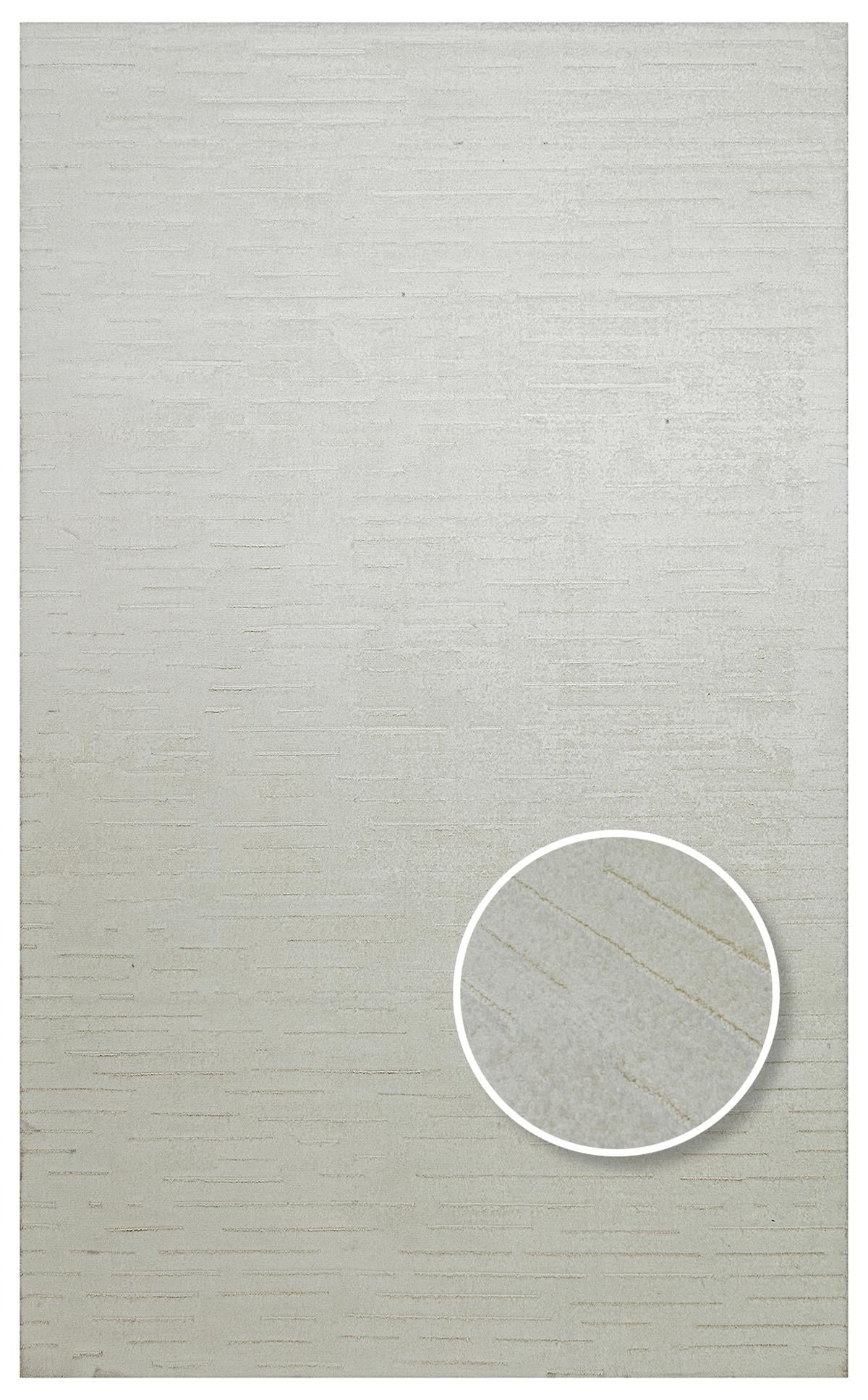 MISSORI MSR 05 WHITE  Hav Toz Vermez Sade Desenli Yumuşak Dokulu Modern Makine Halısı