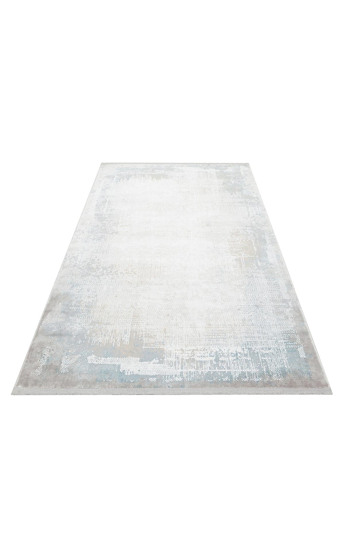 MODENA MDN 04 CREAM BLUE  Şık ve Modern Sıkı Dokuma Hav Toz Vermez Makine Halısı