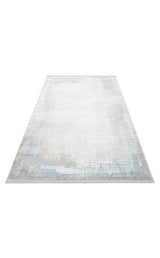 MODENA MDN 04 CREAM BLUE  Şık ve Modern Sıkı Dokuma Hav Toz Vermez Makine Halısı
