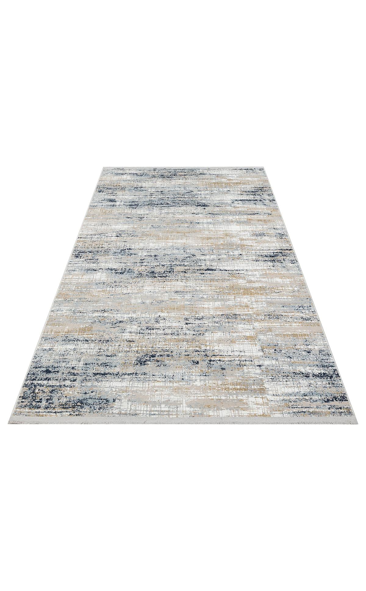 MODENA MDN 05 CREAM BLUE  Şık ve Modern Sıkı Dokuma Hav Toz Vermez Makine Halısı