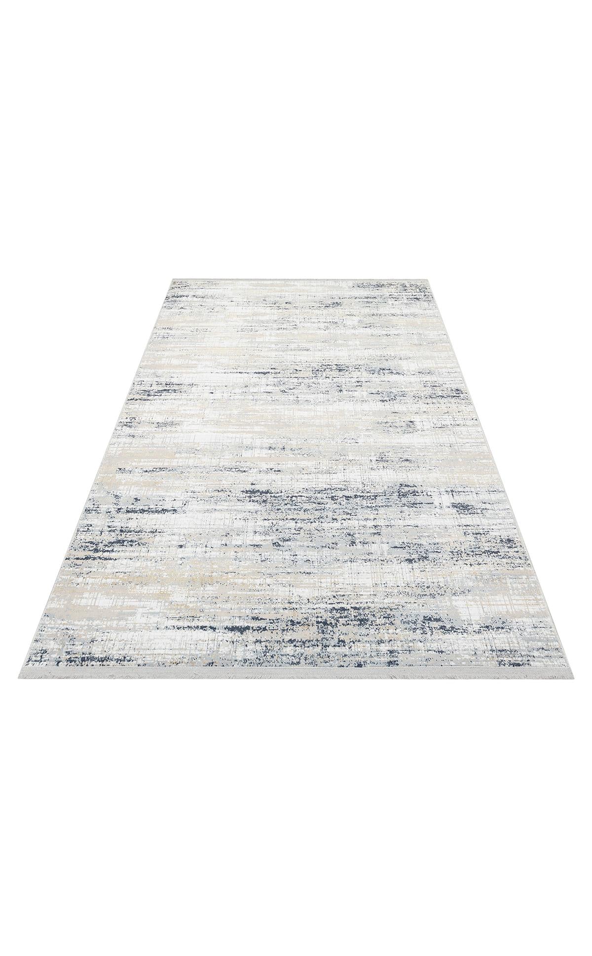 MODENA MDN 05 CREAM BLUE  Şık ve Modern Sıkı Dokuma Hav Toz Vermez Makine Halısı