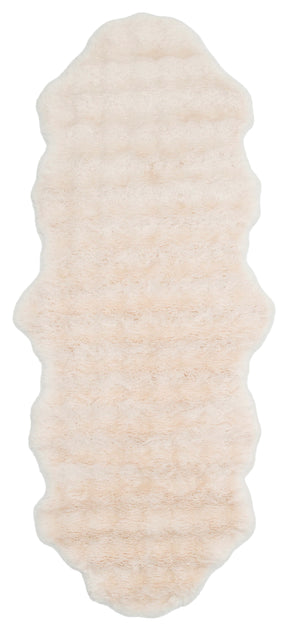 MOLLIS BUBBLE MLS BUBBLE DOUBLE L.BEIGE  Yumuşak Tuşeli Yıkanabilir Kaymaz Tabanlı Suni Kürk