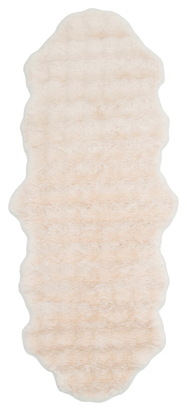 MOLLIS BUBBLE MLS BUBBLE DOUBLE L.BEIGE  Yumuşak Tuşeli Yıkanabilir Kaymaz Tabanlı Suni Kürk