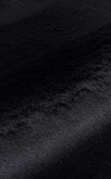 MOLLIS THROW MLS THROW BLACK  Yumuşak Dokulu Uzun Tüylü Yıkanabilir Tavşan Postu