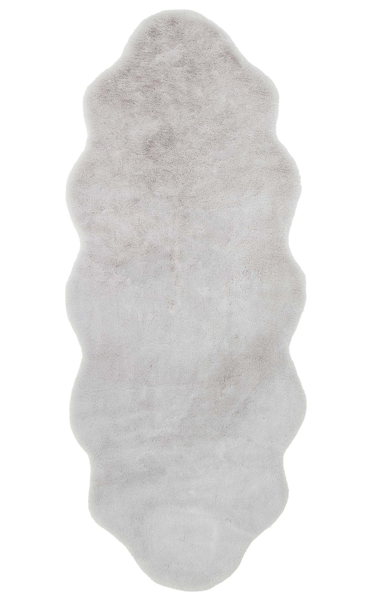 MOLLIS PLAIN MLS PLAIN DOUBLE GREY  Yumuşak Tuşeli Yıkanabilir Kaymaz Tabanlı Suni Kürk