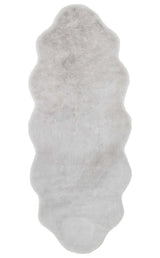 MOLLIS PLAIN MLS PLAIN DOUBLE GREY  Yumuşak Tuşeli Yıkanabilir Kaymaz Tabanlı Suni Kürk